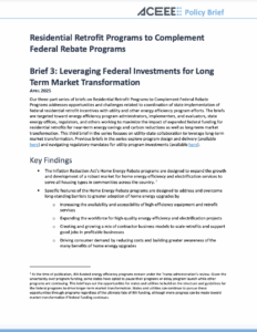 Residential Retrofit Programs to Complement Federal Rebate Programs Series